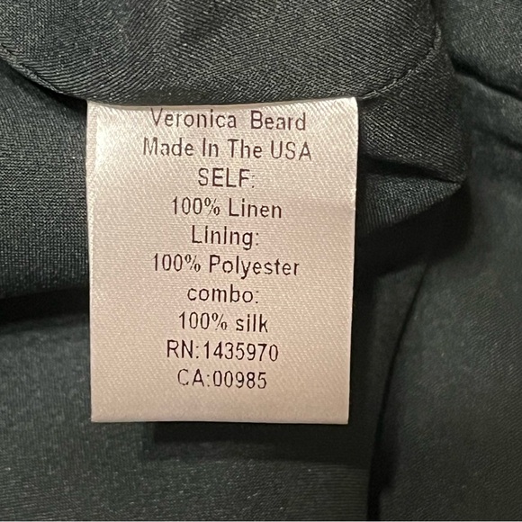 Veronica Beard Black Linen Mini Dress with Removable Swiss Dot Sleeves - Picture 12 of 14